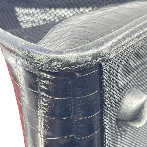 brighton black faux crocodile skin and red cloth pet carrier - Picture 10 of 14